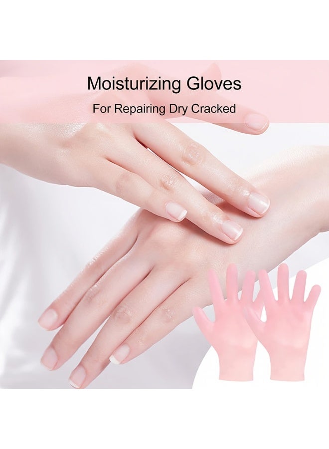 Chabeia 2-Pack Silicone Moisturizing Gloves Exfoliate to Prevent Dry Hands and Leave Hands Smooth and Soft Hand Care Tool - Image 3