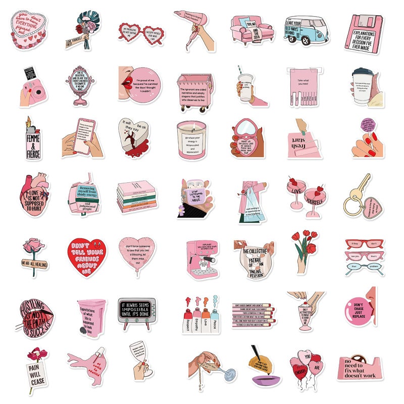 Icicrim Self Love Stickers for Teens Adults Women, Icicrim 50PCS Love Yourself Stickers for Water Bottles Laptop Luggage Phone Vinyl Waterproof Cute Stickers for Girls - Image 3