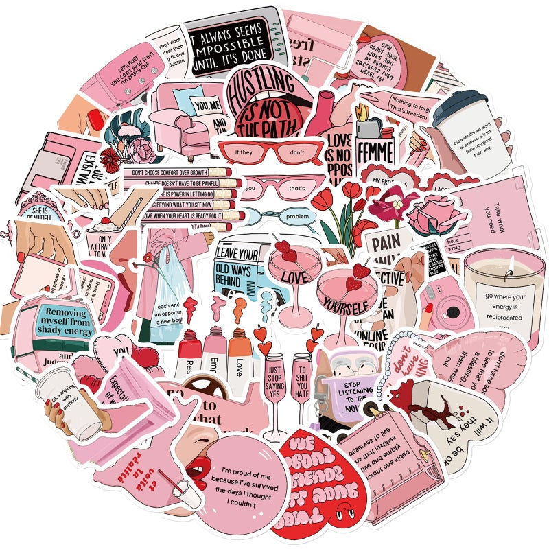 Icicrim Self Love Stickers for Teens Adults Women, Icicrim 50PCS Love Yourself Stickers for Water Bottles Laptop Luggage Phone Vinyl Waterproof Cute Stickers for Girls - Image 2