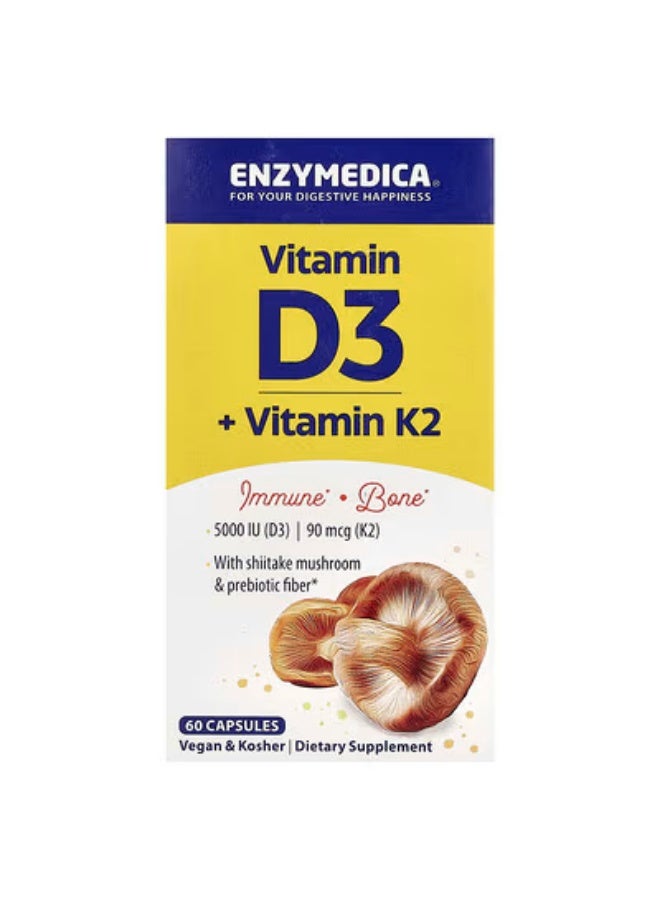 إنزيميديكا، فيتامين د3 + فيتامين ك2، 60 كبسولة
