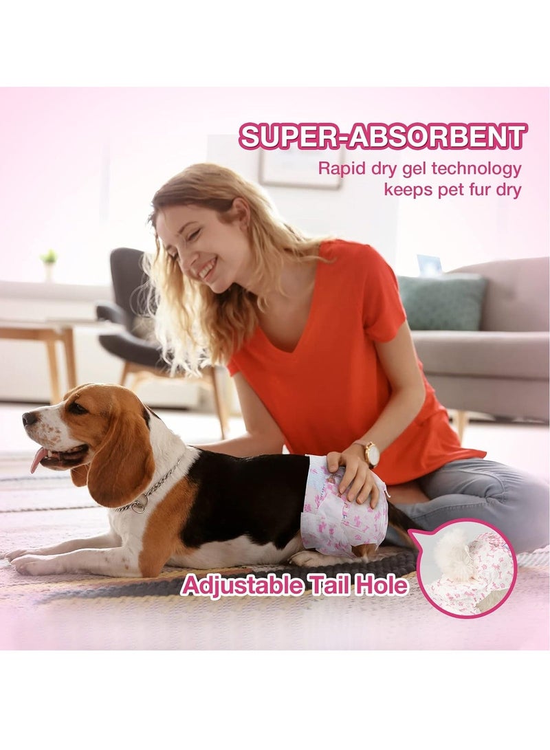 Pink Demon Disposable Pet Diapers for Female Dogs, Super Absorbent, 20 Count, Size M (3-7 kg) -  Pink - Image 4