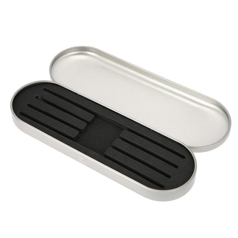 Sonew Professional Storage Box for Eyelash Extension Tweezers Organizer Case Eyelash Pencil Case Organizer Makeup Tools(Silver)