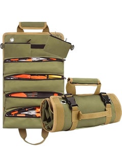 PROMASS promass Upgraded Tool Roll Up Bag, Heavy Duty Roll Up Tool Bag, Roll Up Tool Organizer with 2 Detachable Shoulder Strap, Multi-Purpose Tool Roll Pouch for Motorcycle Truck  - Image 1