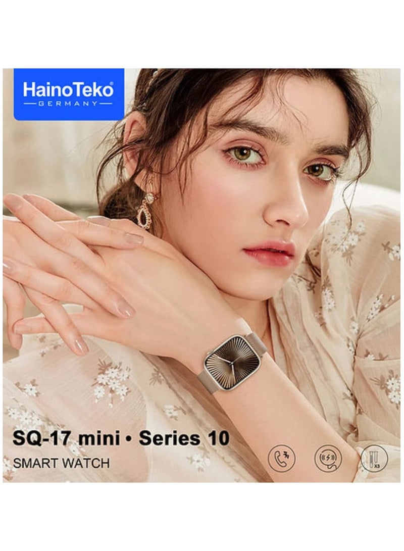 هينو تيكو ساعة ذكية SQ-17 Mini Series 10 مزودة بشاشة AMOLED و3 أزواج من الأشرطة وشاحن لاسلكي متعدد الألوان - Image 2
