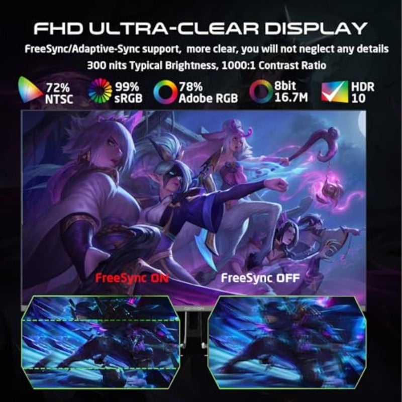 GOESP24240IPS Esports Series Gaming Monitor 24 IPS Display FHD Resolution 240Hz Refresh Rate 0.5ms MPRT Response Time FreeSync Adaptive-Sync + VRR Low Blue Light Black - Image 3