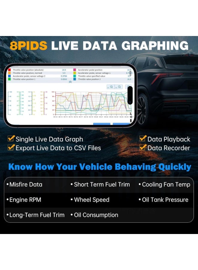أداة اكس  XTOOL A30M OBD2 Scanner Bluetooth, Car Diagnostic Tool with 26+ Reset, Bi-Directional with All System Diagnostic Scanner, DPF Regeneration Tool for Android & iOS, Lifetime Free Update, CAN FD - Image 4