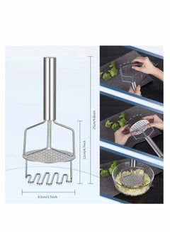 SYOSI Potato Masher Stainless Steel, Potato Ricer for Banana Bread, Pumpkin Puree and Vegetables, Mashed Potatoes Masher, Baby Food, Fruits, Vegetables, Baking, Easy to Clean  - Image 2