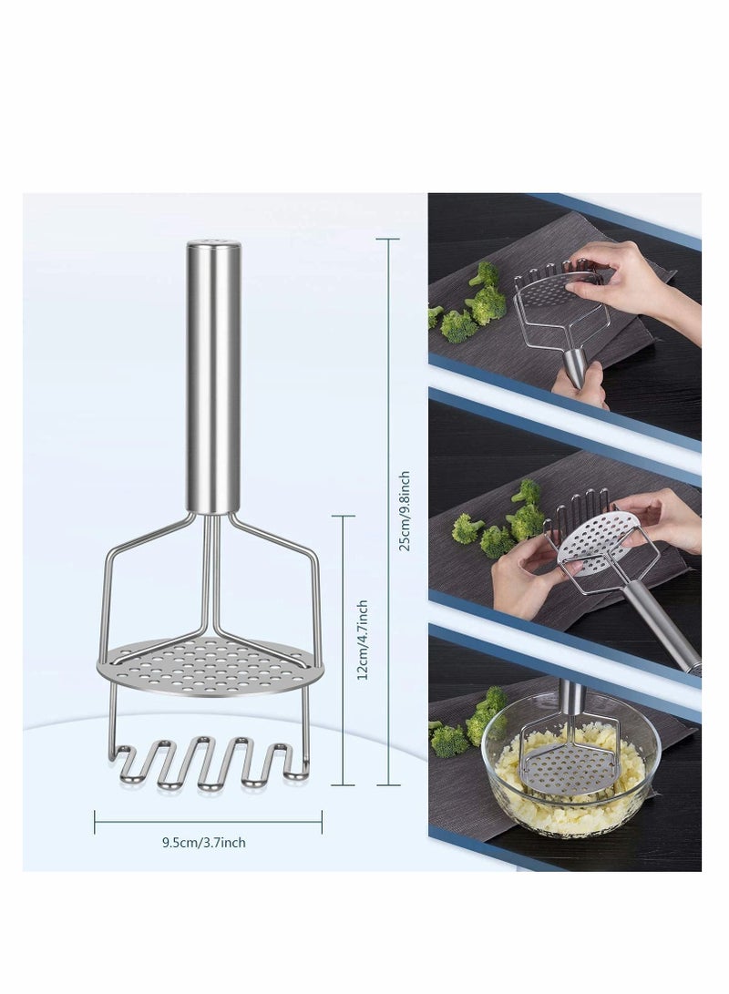 SYOSI Potato Masher Stainless Steel, Potato Ricer for Banana Bread, Pumpkin Puree and Vegetables, Mashed Potatoes Masher, Baby Food, Fruits, Vegetables, Baking, Easy to Clean  - Image 2