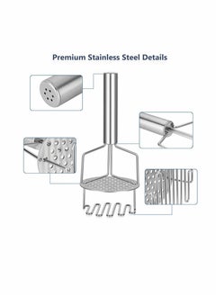 SYOSI Potato Masher Stainless Steel, Potato Ricer for Banana Bread, Pumpkin Puree and Vegetables, Mashed Potatoes Masher, Baby Food, Fruits, Vegetables, Baking, Easy to Clean  - Image 3