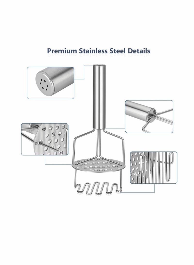 SYOSI Potato Masher Stainless Steel, Potato Ricer for Banana Bread, Pumpkin Puree and Vegetables, Mashed Potatoes Masher, Baby Food, Fruits, Vegetables, Baking, Easy to Clean  - Image 3