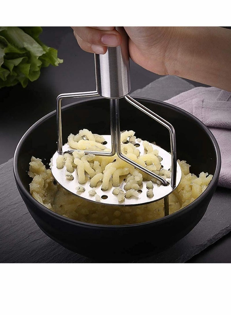 SYOSI Potato Masher Stainless Steel, Potato Ricer for Banana Bread, Pumpkin Puree and Vegetables, Mashed Potatoes Masher, Baby Food, Fruits, Vegetables, Baking, Easy to Clean  - Image 5