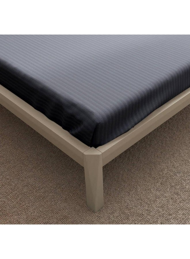 Wakefit شراشف سرير قطنية من ويكفيت | شراشف مطاطية 215 TC، شراشف سرير ملكي مع 2 غطاء وسادة | جرانيت أزرق - 78x60 بوصة - Image 4