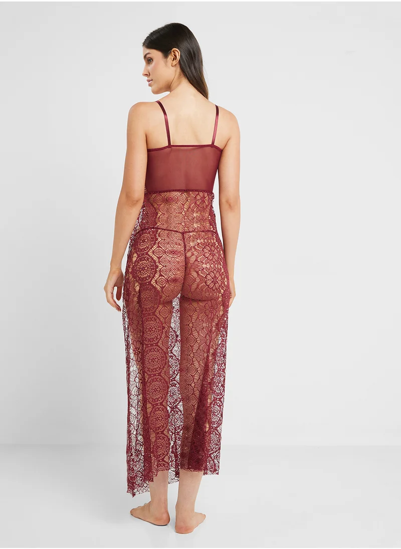 ELLA Lace Longline Slip Dress