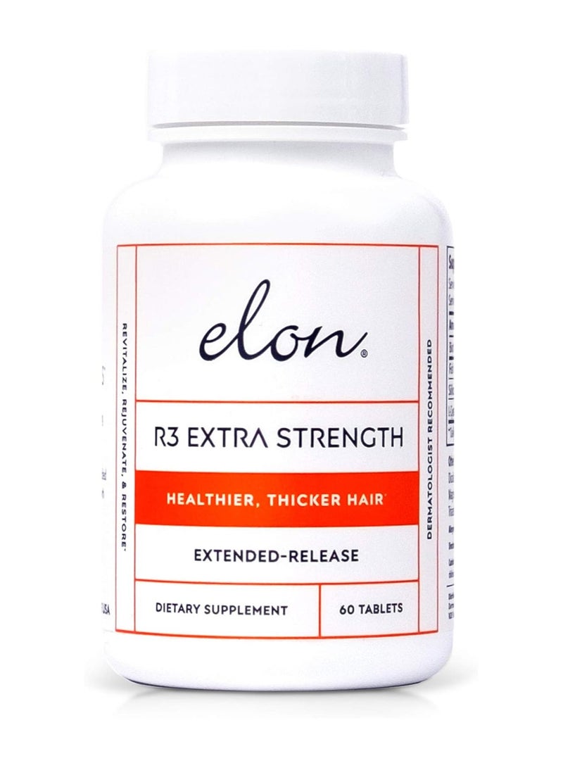 Elon R3 Hair Growth Supplement for Women Hair Growth Vitamins Biotin & Collagen Peptides for Healthy, Thick Hair Extra Strength Hair Growth Pills 60 Tablets