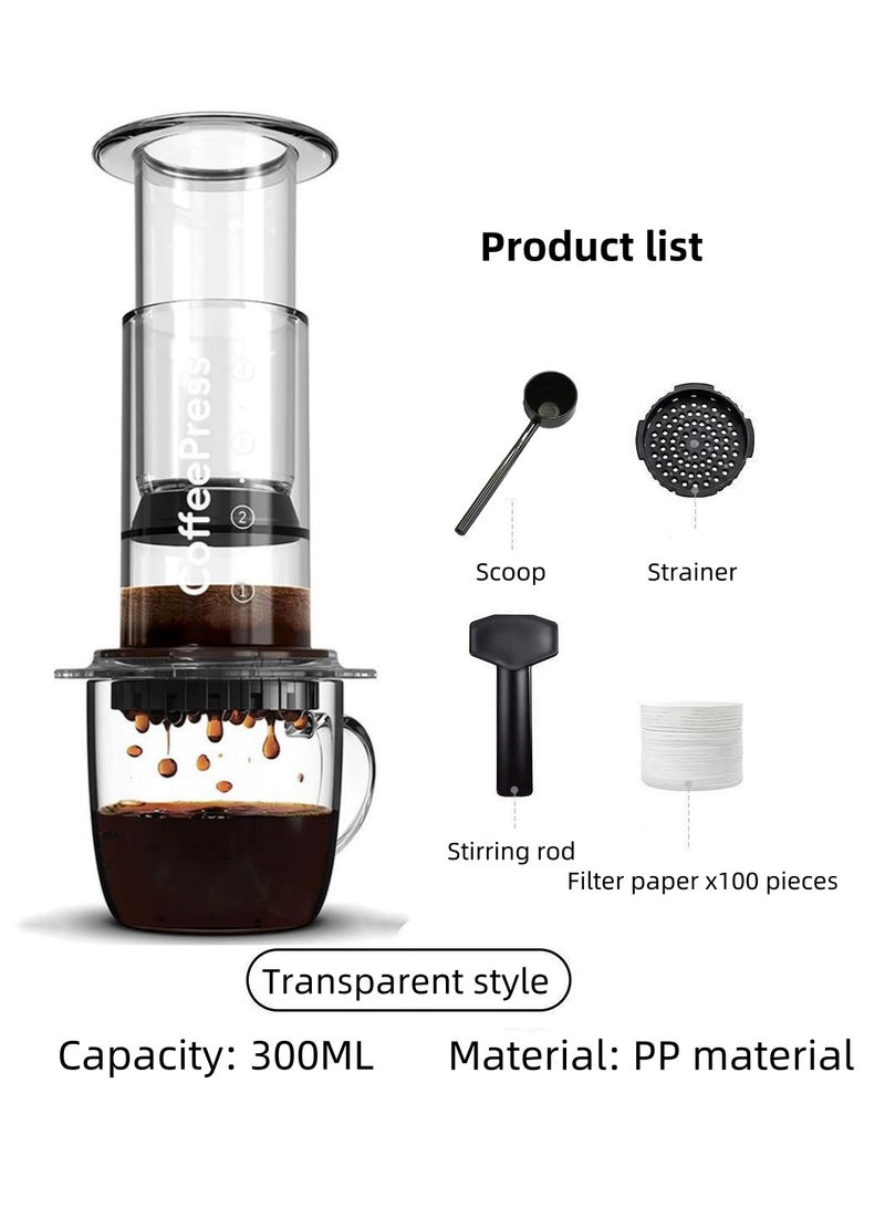 كي واي دي 3 في 1 مطبعة فرنسية وصانعة قهوة إسبرسو -مطبعة مخيمات متنقلة ومقهى للسفر، طبق خالي من الحطب كامل الجسم مع مذاق أملس، تصميم صغير للمنزل، المكتب، في الهواء الطلق - Image 3