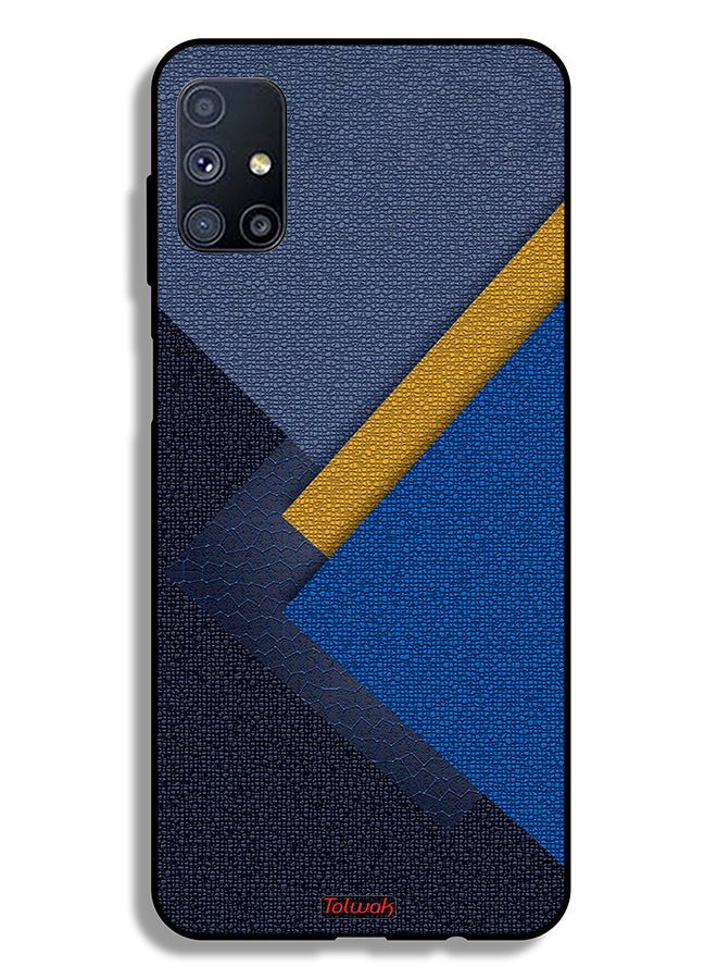 Tolwak Samsung Galaxy M51 Protective Case Cover Triangles Leather Shades Pattern - Image 2