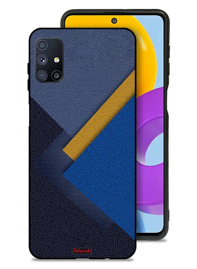 Tolwak Samsung Galaxy M51 Protective Case Cover Triangles Leather Shades Pattern - Image 1