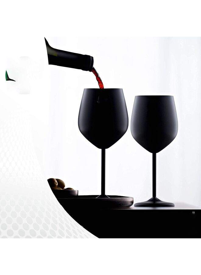 Stainless Steel Wine Glass - 18 oz - Unbreakable Wine Glasses for Travel, Camping and Pool - Fancy, Unique and Cool Portable Metal Wine Glass for Outdoor Events (Color : Black) - Image 4