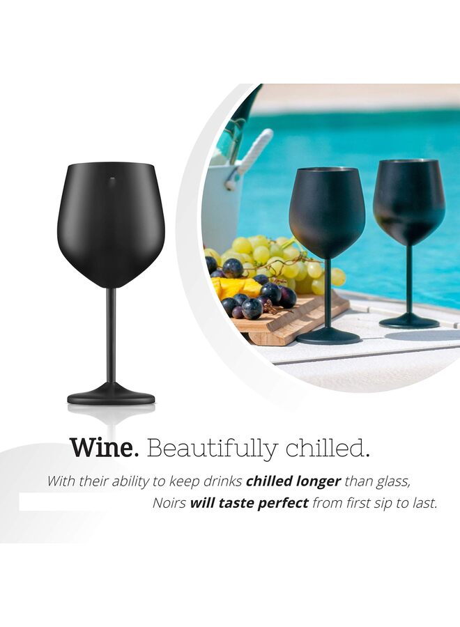 Stainless Steel Wine Glass - 18 oz - Unbreakable Wine Glasses for Travel, Camping and Pool - Fancy, Unique and Cool Portable Metal Wine Glass for Outdoor Events (Color : Black) - Image 2