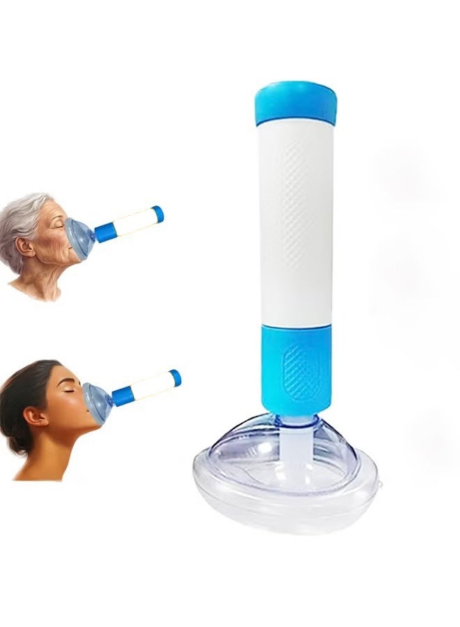 JS Children's and Adult Suffocation Rescue Devices with 1 Large and 1 Small Mask Breathing Trainer, Portable Emergency Suffocation Device Artificial Heart-Lung Device - Image 1