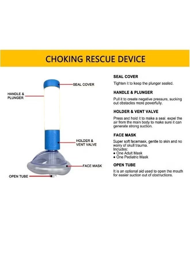 JS Children's and Adult Suffocation Rescue Devices with 1 Large and 1 Small Mask Breathing Trainer, Portable Emergency Suffocation Device Artificial Heart-Lung Device - Image 4