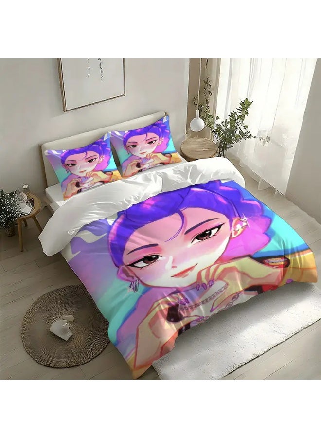 Anime Character Bedding Set, Duvet Cover with 2 Pillowcases, 220 x 240 cm - Image 3