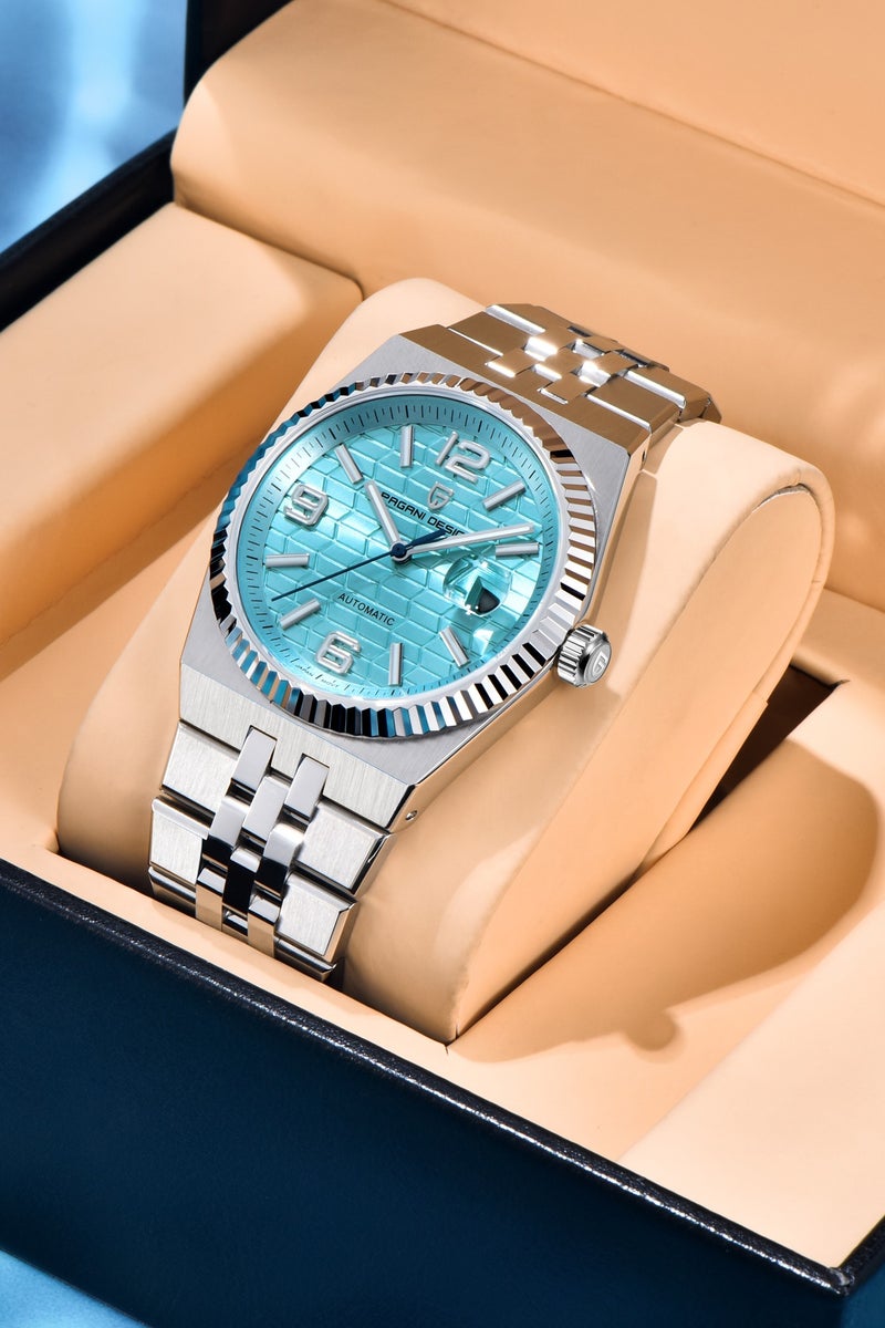 باغاني ديزاين 2025 جديد الرجال التلقائي ساعات آلية ، 40.5 مللي متر إطار من الفولاذ المقاوم للصدأ ، مضيئة الأيدي ، يوميا مقاوم للماء ، عالية الجودة الاصطناعية الياقوت سطح الزجاج ، الفاخرة الرجال ساعة أنيقة - Image 3