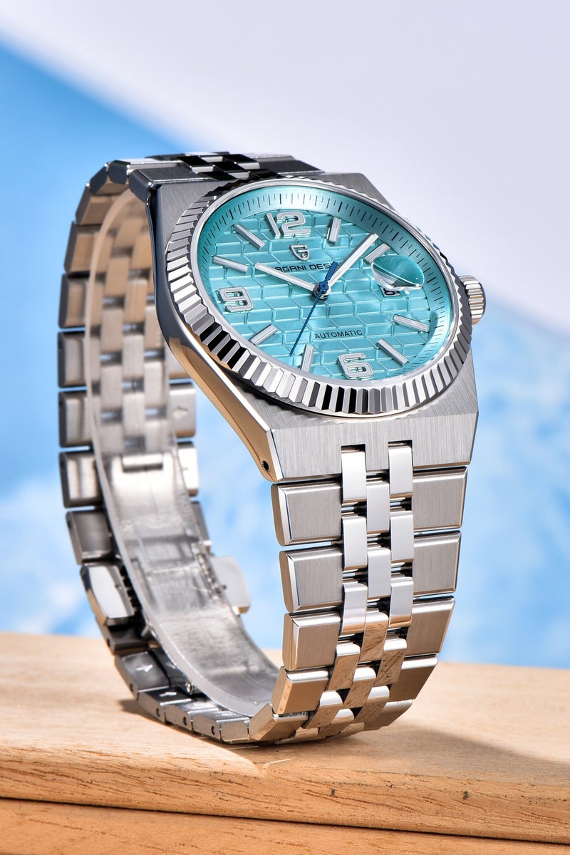 باغاني ديزاين 2025 جديد الرجال التلقائي ساعات آلية ، 40.5 مللي متر إطار من الفولاذ المقاوم للصدأ ، مضيئة الأيدي ، يوميا مقاوم للماء ، عالية الجودة الاصطناعية الياقوت سطح الزجاج ، الفاخرة الرجال ساعة أنيقة - Image 5