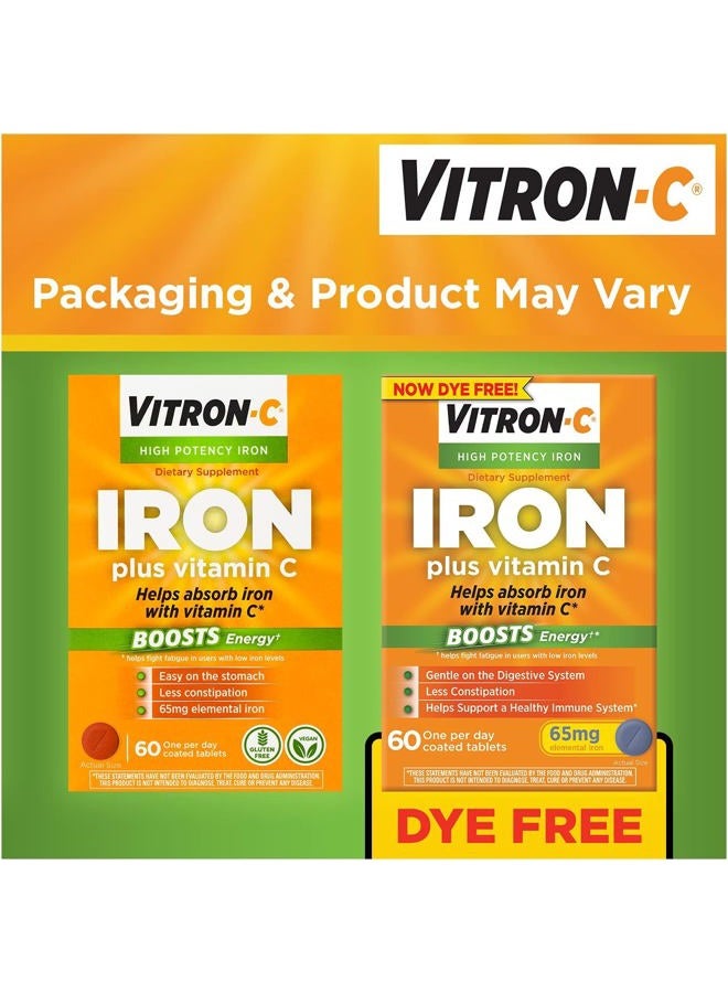 Vitron-C Iron Supplement Plus Vitamin C Coated Tablets 60 ct (4 Pack) - Image 3