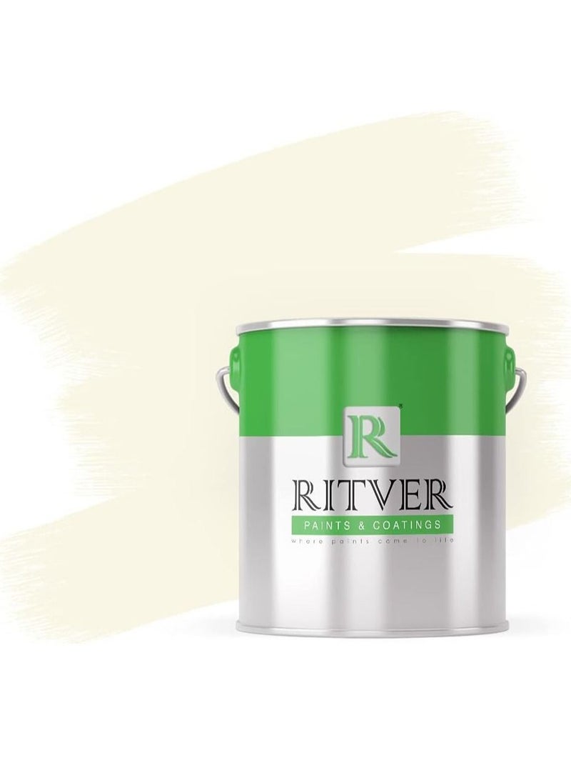 RITVER - RITVER Premium water-based Wall Paint Emulsion 3.6 Liter, Cream, odorless, drip & splash resistant, Indoor & Outdoor, high opacity, RP-106 - Image 1