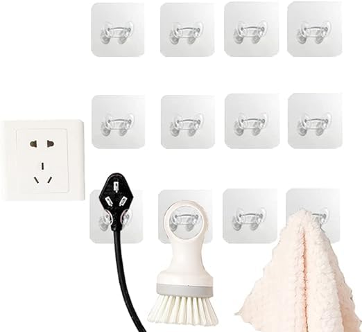 ROKTRY Transparent Reusable Wall Storage Power Plugs Socket Holder Free Punching Stickers Wall Hook Wire Plug Bracket Hook 10  - Image 5