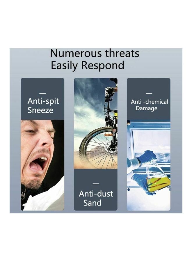 نظارة واقية واقية للساق قابلة للتعديل بعدسات مضادة للضباب بعدسات شفافة مضادة للضباب، اللون: أسود، مضاد للضباب - Image 4