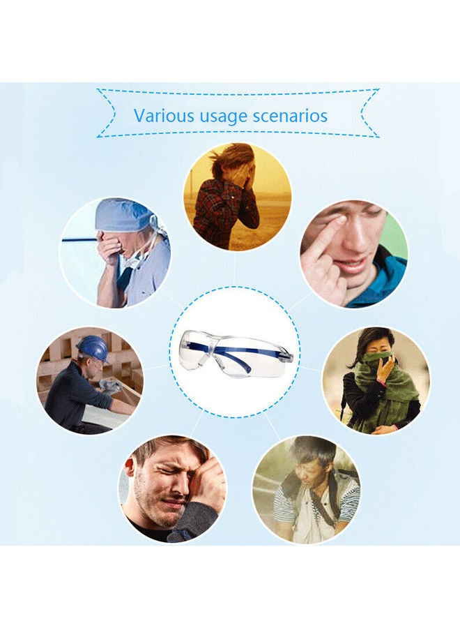 نظارة واقية واقية للساق قابلة للتعديل بعدسات مضادة للضباب بعدسات شفافة مضادة للضباب، اللون: أسود، مضاد للضباب - Image 5