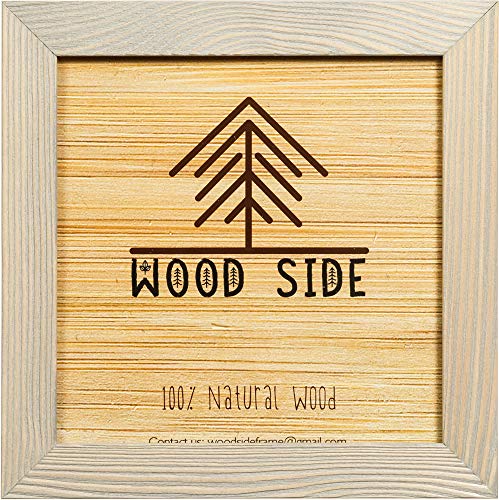 Woodside Rustic Wooden Square Picture Frames 8x8 - Set of 2-100% Natural Solid Eco Wood with Real Glass for Wall Mounting and Tabletop Photo Frame - Brown Grey - Image 2
