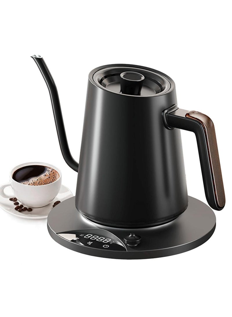 غلاية قهوة كهربائية بتصميم عنق الإوز مع تحكم في درجة الحرارة، 0.9 لتر من الفولاذ المقاوم للصدأ، دقة ±1°F في درجة الحرارة، تسخين سريع 1200 واط، إبقاء دافئ لمدة 24 ساعة - Image 1