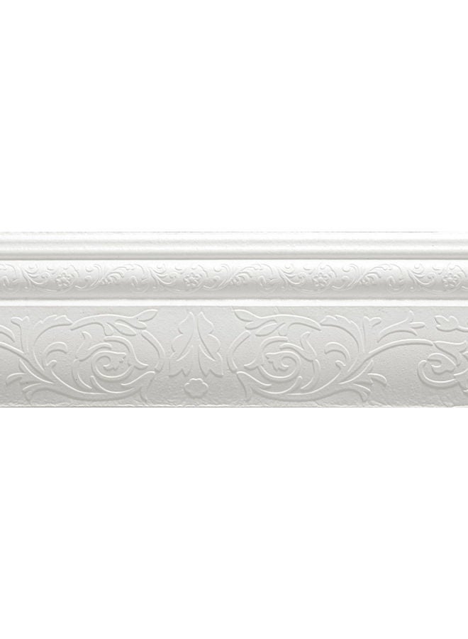 NIBEMINENT Self-Adhesive 3D Skirting Sticker Foot Line Frame White 20 x 10 20cm  - Image 1