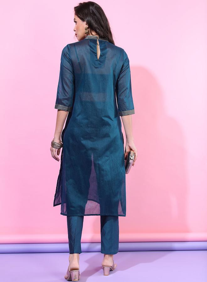 فيشود كورتا مطبوعة نسائية مع بطانة داخلية - Image 3