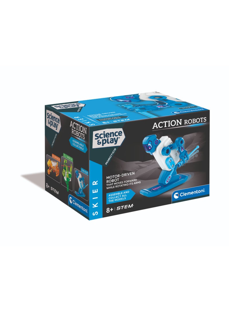 Clementoni Skier Action Robot, Battery Operated | Assemble the Robot | STEM Toys | Science Toys | Educational & Learning Toy | Gift for Kids and Science Lover - Image 1