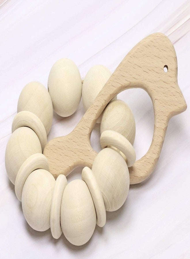 Penta Angel 10Pcs Wood Teething Rings Pain Relief Natural Wood Teething Toys Wooden Teether Animals for Infant Toddler, Turtles Swallows Dolphins Starfish Pigeons Birds Woodpeckers Fish Turtle - Image 4