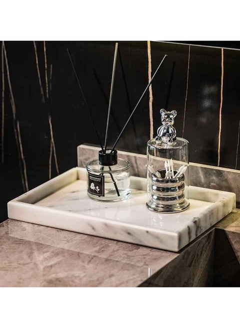 Natural Marble Vanity Tray, Dresser Organizer Tray, Bathroom Tray, Home Decor,Multipurpose Tray - 30 x 20 CM