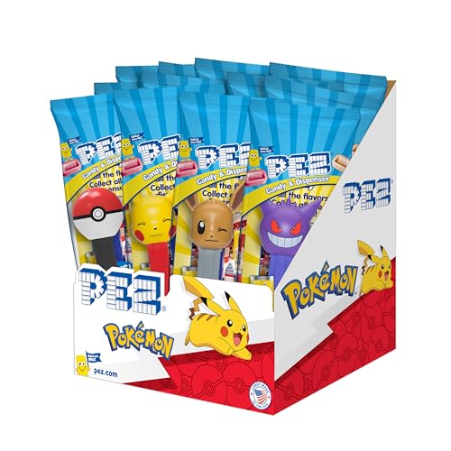 PEZ Pokmon PEZ Dispensers Party Pack  12 Count Individually Wrapped Candy  Collectible Dispensers Birthday Party Favors Gift Bags Event Treats Randomized Assortment - Image 1