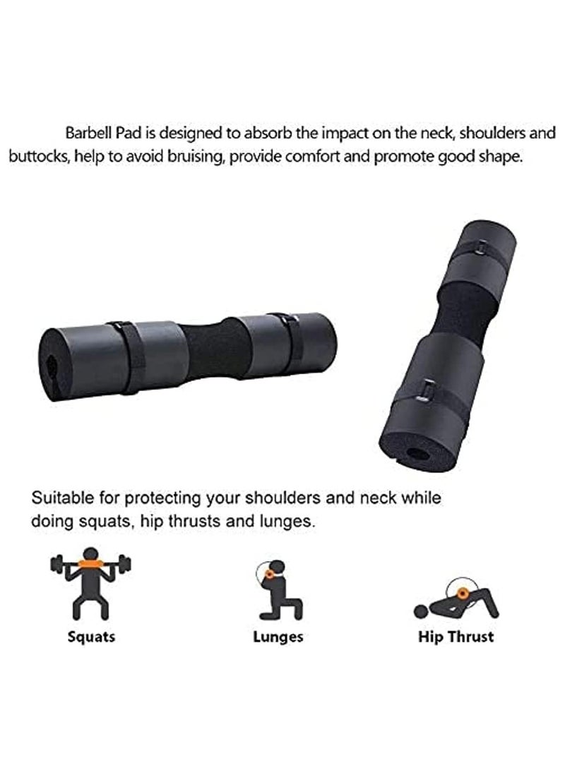 KUYING Barbell squat Pad Neck, shoulder and back protector foam pad for use Weightlifting, squat, lunge squat, hip press, standard Olympic Barbell accessory with 2 seat belts, black - Image 4