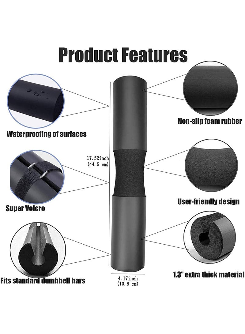 KUYING Barbell squat Pad Neck, shoulder and back protector foam pad for use Weightlifting, squat, lunge squat, hip press, standard Olympic Barbell accessory with 2 seat belts, black - Image 2