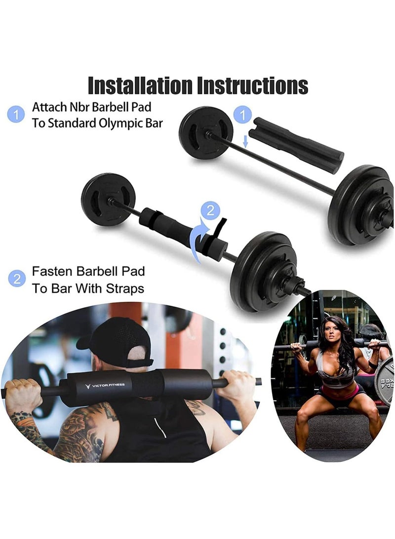KUYING Barbell squat Pad Neck, shoulder and back protector foam pad for use Weightlifting, squat, lunge squat, hip press, standard Olympic Barbell accessory with 2 seat belts, black - Image 3