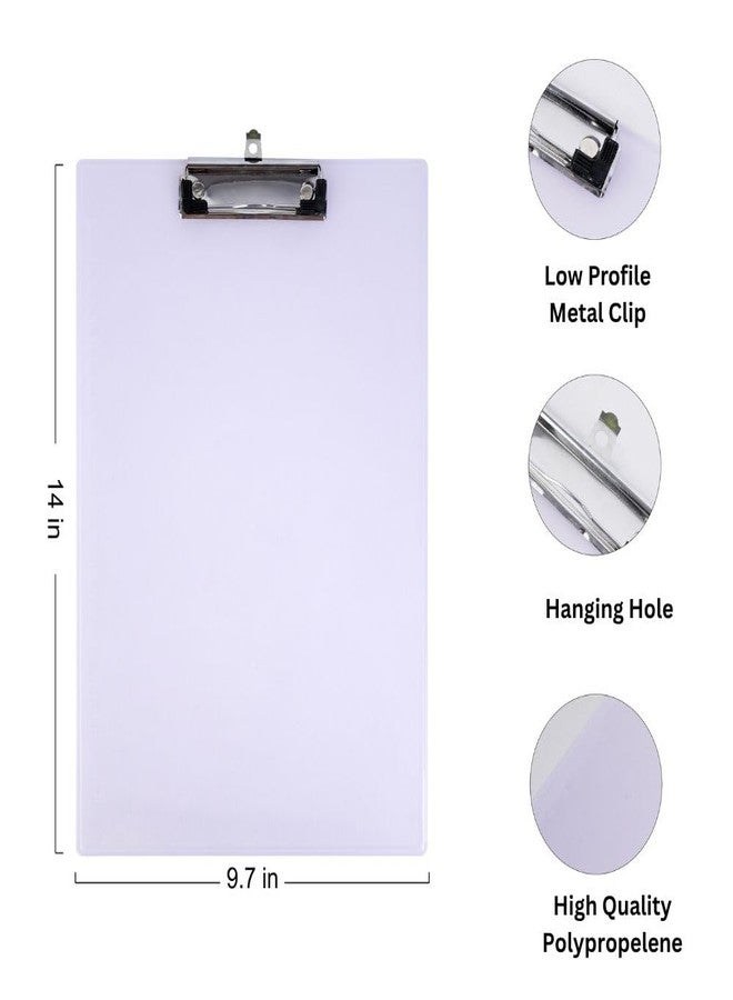 Bambalio Plastic 14 x 9.7 Clipboard Writing Pad Clipboards Drawing/Writing/Clipboard with Clip | Sturdy, Lightweight for Office, School, College, White (Semi Transparent) - Image 2
