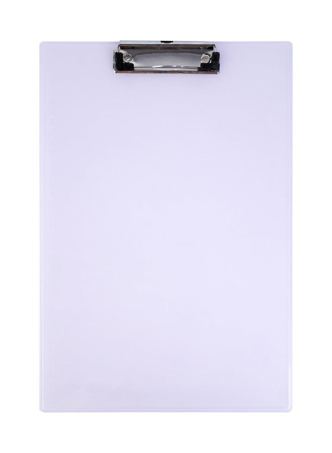 Bambalio Plastic 14 x 9.7 Clipboard Writing Pad Clipboards Drawing/Writing/Clipboard with Clip | Sturdy, Lightweight for Office, School, College, White (Semi Transparent) - Image 1