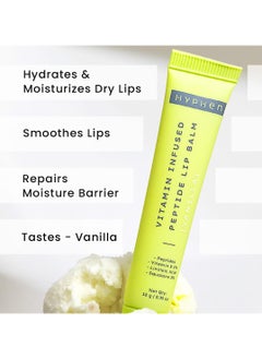HYPHEN Vitamin Infused Peptide Lip Balm - Vanilla for Dry & Chapped Lips | Hydrating & Moisturizing Lip Balm for Men & Women | Lip Balm for Dark Lips | Smoothen Lips & Repair Moisture Barrier | Hyphen | Hyphen Products | Vegan, SLS & Parabens Free | 10 gm  - Image 3
