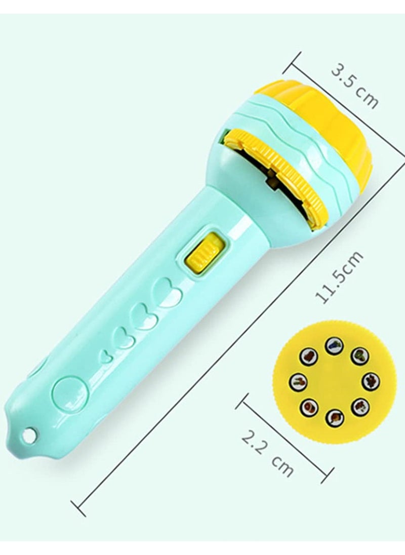 Kids Projector Slide Projector Flashlight with 42 Patterns Projector Torch with Animals Fruits Transports for Kids Early Education Learning Projector Toys (3 Years +)