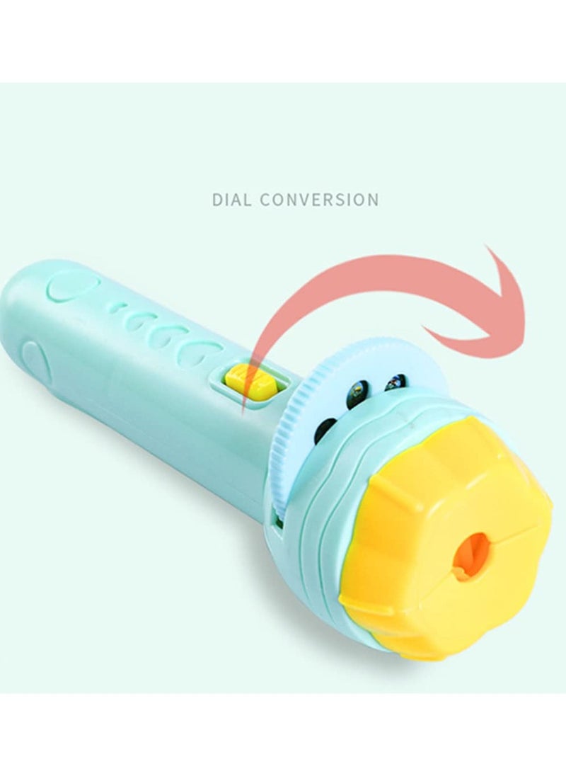 Kids Projector Slide Projector Flashlight with 42 Patterns Projector Torch with Animals Fruits Transports for Kids Early Education Learning Projector Toys (3 Years +)