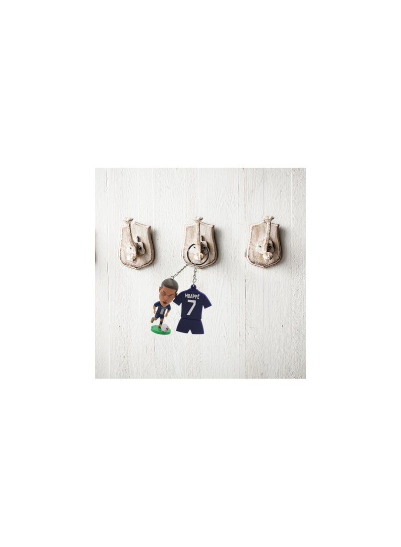 Football Star Bobblehead & Jersey Keychain Set | Mbappe Figurine For Car Dashboard Or Desk | Collectible Gift For Soccer Fans  - Image 4